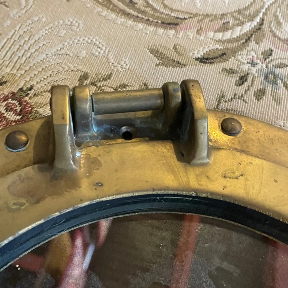 Vintage Round Brass Porthole Mirror